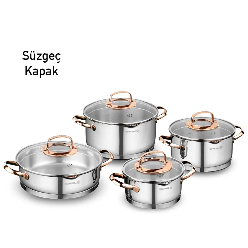 korkmaz Rosanna 8 Pcs Cookware Set