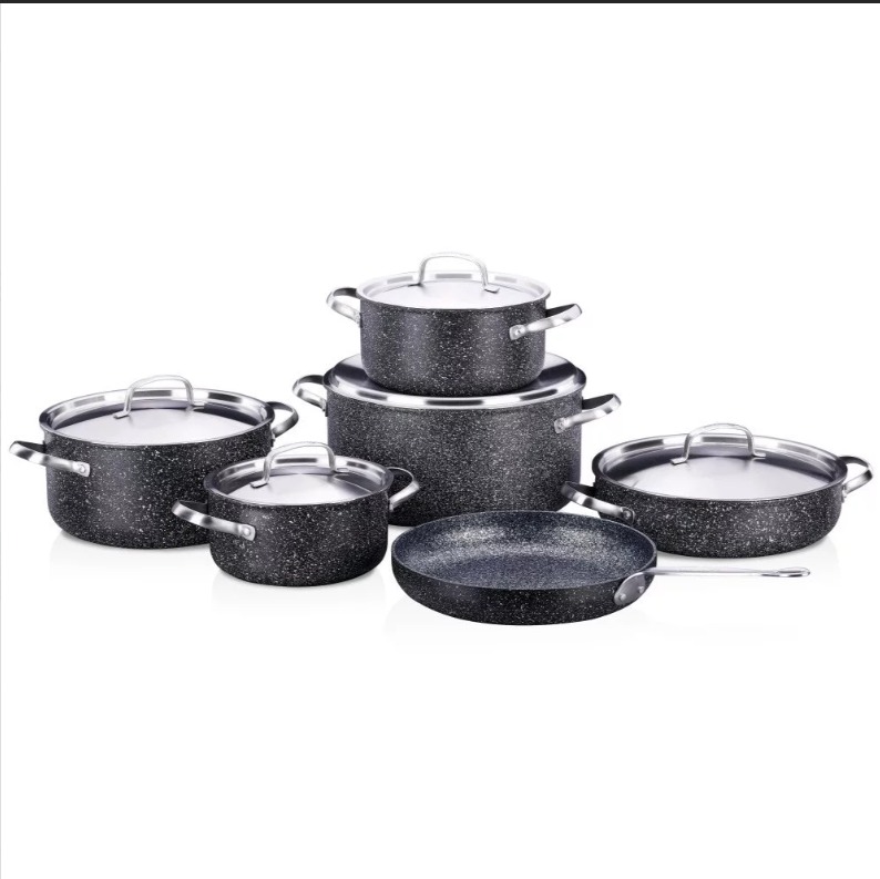 Galaxy Granite Set with Stainless Steel Cover, 11 Pieces (XL)