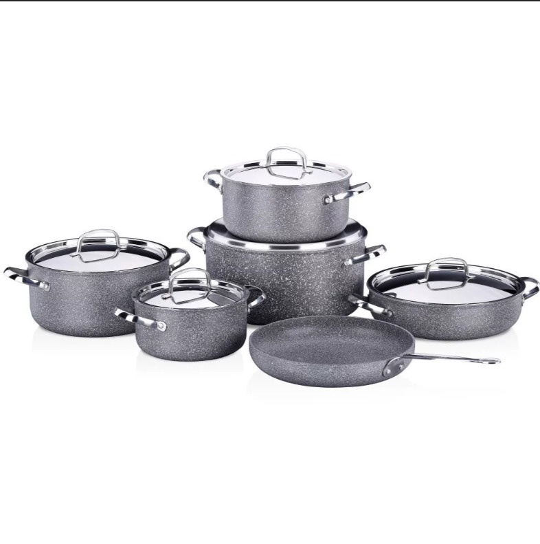 Palma Granite Set with Stainless Steel Cover 11 Pieces (XL)