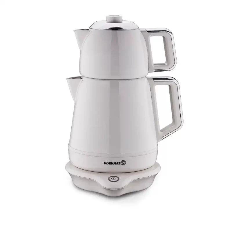 Korkmaz Demiks Electric Teapot Vanilla/Chrome