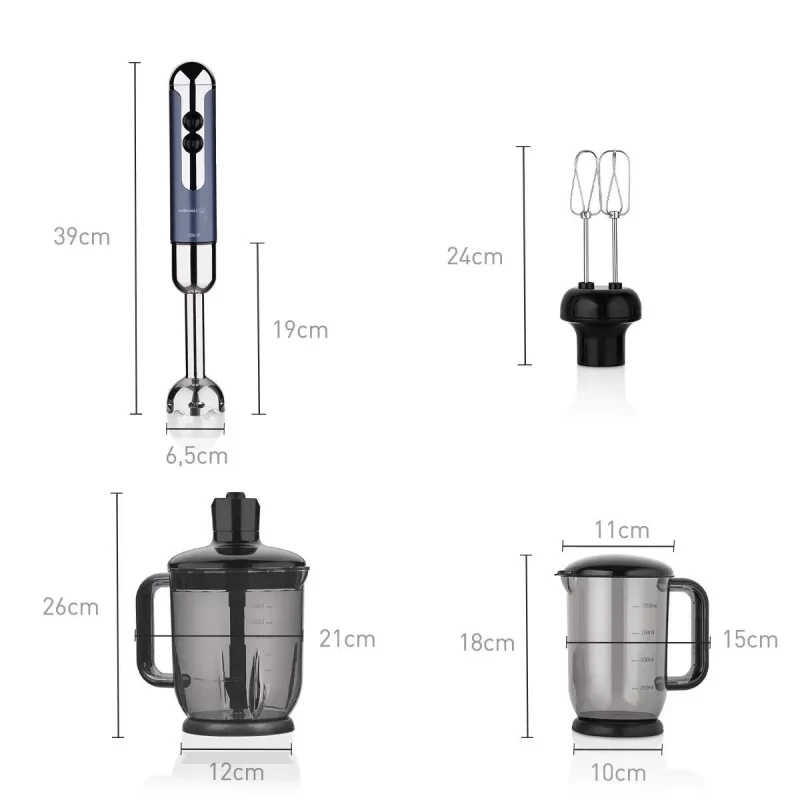 Korkmaz Mia Mega Azura/Chrome Blender Set