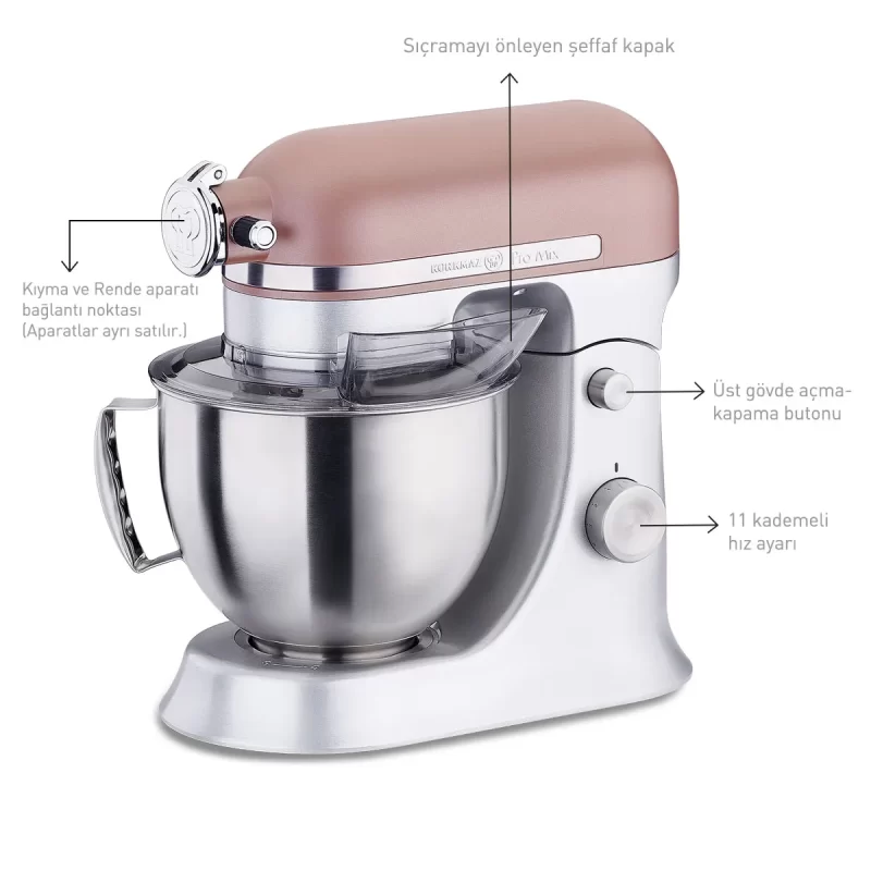 Korkmaz Pro Mix Rosegold Stand Mixer